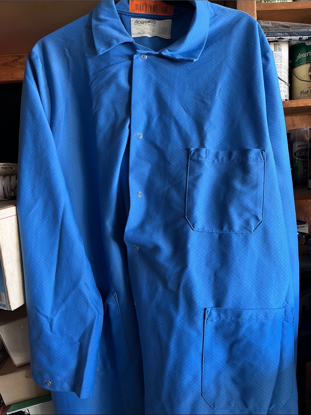 Angelica Men’s Casual Button-Down Shirt Jacket in Blue